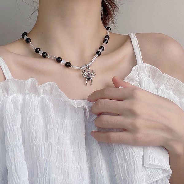 pendant necklaces origin summer hiphop street style black spider necklace for women girls asymmetric round bead metallic jewelry, Silver
pendant necklaces origin summer hiphop street style black spider necklace for women girls asymmetric round bead metallic jewelry, Silver