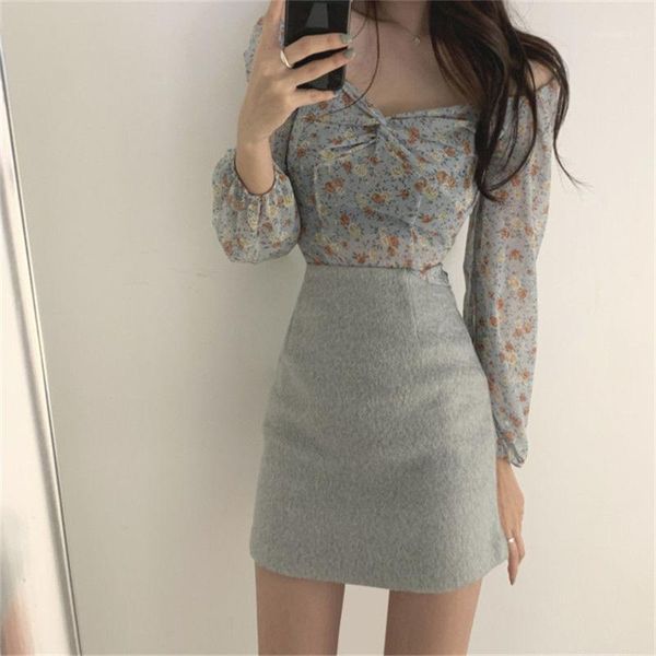 women's blouses & shirts summer floral crop women slim v neck long sleeve pleat blusas chiffon korean clothes1, White
women's blouses & shirts summer floral crop women slim v neck long sleeve pleat blusas chiffon korean clothes1, White