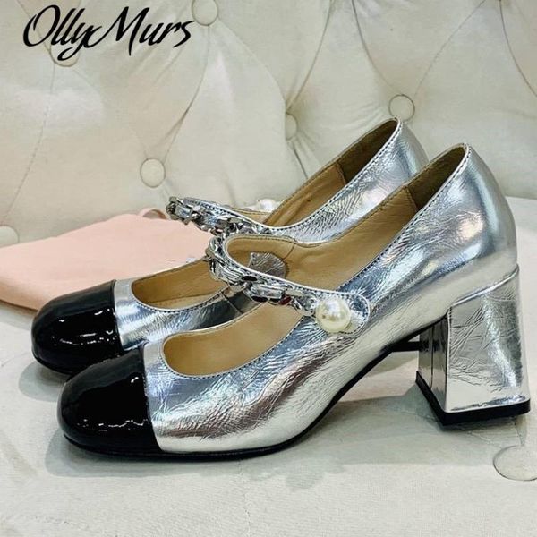 ollymurs patent leathers pumps women mental chain pearl button decor buckle round toe square heels shoes women, Black
ollymurs patent leathers pumps women mental chain pearl button decor buckle round toe square heels shoes women, Black