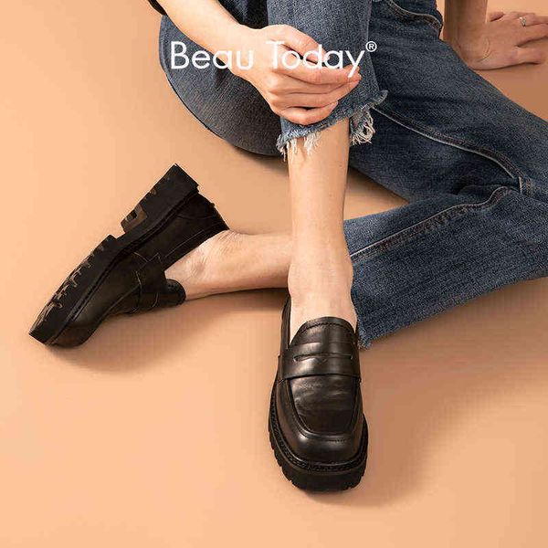 women's leather casual shoes round head flat handmade suitable for spring and winter 2 9, Black
women's leather casual shoes round head flat handmade suitable for spring and winter 2 9, Black