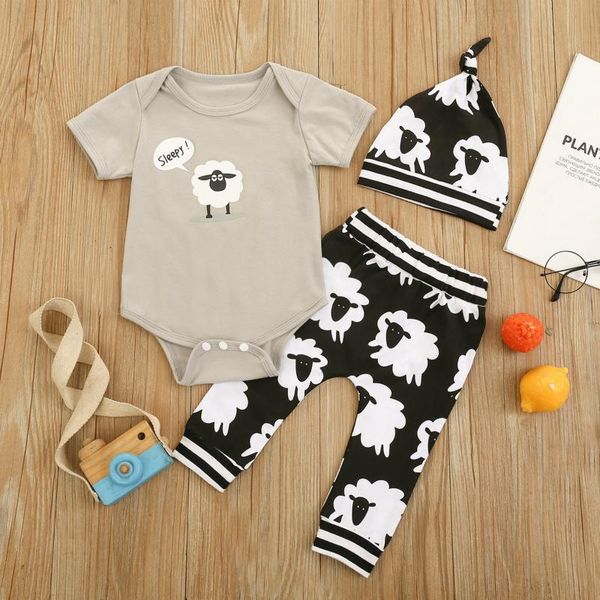 clothing sets summer cute baby boy and girl suit lamb printed jumpsuit plus pants hat set of three born clothes, White
clothing sets summer cute baby boy and girl suit lamb printed jumpsuit plus pants hat set of three born clothes, White