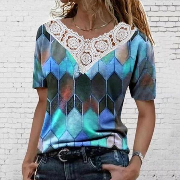 women's t-shirt summer tshirt women fashion lace v neck short sleeve t-shirts print loose casual ladies plus size dresses 2021 #t3g, White
women's t-shirt summer tshirt women fashion lace v neck short sleeve t-shirts print loose casual ladies plus size dresses 2021 #t3g, White