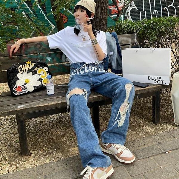 women's jeans ripped woman high waist wide leg pant denim grunge pants printed korean boyfriend cowboy loose streetwear y2k, Blue
women's jeans ripped woman high waist wide leg pant denim grunge pants printed korean boyfriend cowboy loose streetwear y2k, Blue