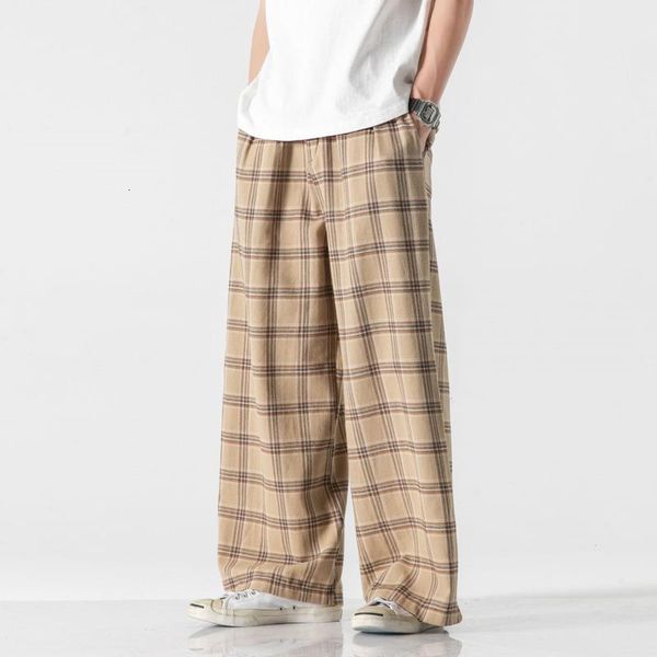 men's pants mrgb plaid casual men wide leg big size fshion vintage harajuku loose male trousers couple classic chic clothes, Black
men's pants mrgb plaid casual men wide leg big size fshion vintage harajuku loose male trousers couple classic chic clothes, Black