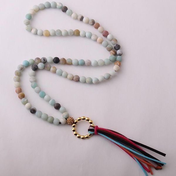 pendant necklaces fashion amazonite stones bohemian tribal jewelry circle long tassel necklace, Silver
pendant necklaces fashion amazonite stones bohemian tribal jewelry circle long tassel necklace, Silver