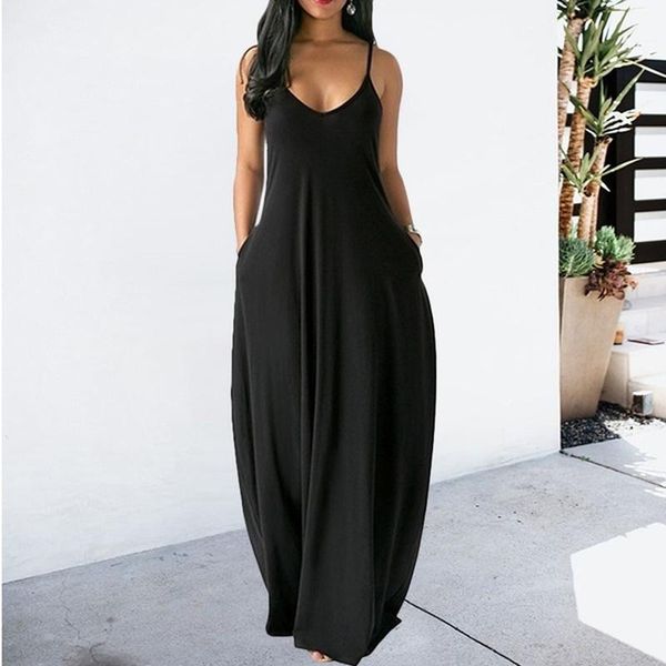skirts women spaghetti strap maxi dresses summer loose casual solid long dress o-neck sleeveless plus size beach vestidos, Black
skirts women spaghetti strap maxi dresses summer loose casual solid long dress o-neck sleeveless plus size beach vestidos, Black