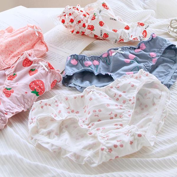 women's panties cartoon fruit cute cotton underwear ruffle sweet girl cherry soft mid waist colored seamless briefs, Black;pink
women's panties cartoon fruit cute cotton underwear ruffle sweet girl cherry soft mid waist colored seamless briefs, Black;pink