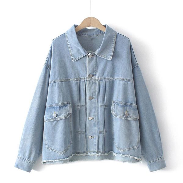 plus size outerwear & coats denim jacket for women long sleeve lapel button and pocket decoration cut bottom edge spring fall large coat, Black
plus size outerwear & coats denim jacket for women long sleeve lapel button and pocket decoration cut bottom edge spring fall large coat, Black