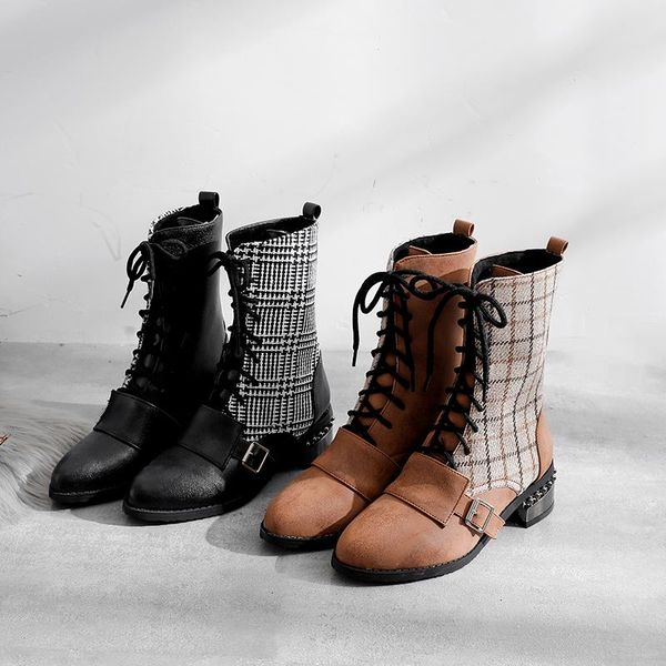boots big size 32-48 2021 spring & autumn fashion women plaid colors lace-up med square heel ankle riding 2, Black
boots big size 32-48 2021 spring & autumn fashion women plaid colors lace-up med square heel ankle riding 2, Black