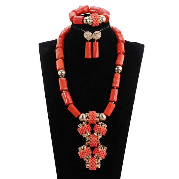 earrings & necklace african coral jewelry sets quality real beads pendant set for brides women wedding statement abh704, Silver
earrings & necklace african coral jewelry sets quality real beads pendant set for brides women wedding statement abh704, Silver