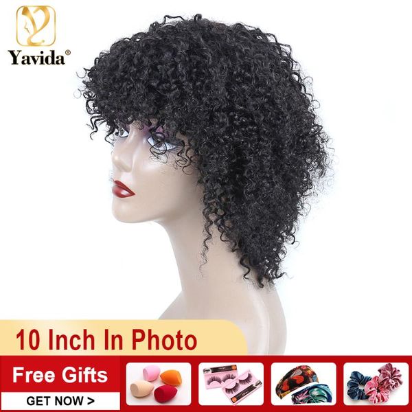 hair bulks yavida afro kinky curly with bangs full machine made 150% density brazilian short human, Black
hair bulks yavida afro kinky curly with bangs full machine made 150% density brazilian short human, Black