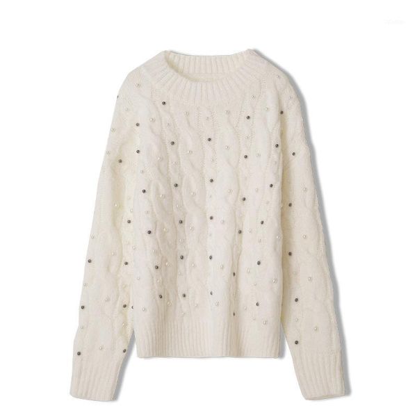 women's sweaters beading long sleeve knitted pullover women casual winter outerwear pull femme t7038, White;black
women's sweaters beading long sleeve knitted pullover women casual winter outerwear pull femme t7038, White;black