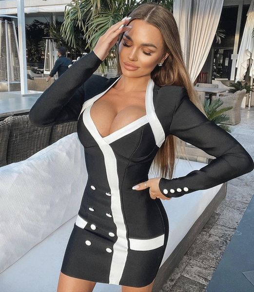 new winter style long sleeve black v neck patchwork women bodycon bandage 2021 designer fashion party club vestido 0rfm, Black;gray
new winter style long sleeve black v neck patchwork women bodycon bandage 2021 designer fashion party club vestido 0rfm, Black;gray