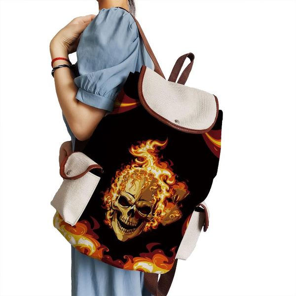 backpack cartoon pattern school flaming skull printed handbag cool halloween fashion bag linen drawstring
backpack cartoon pattern school flaming skull printed handbag cool halloween fashion bag linen drawstring