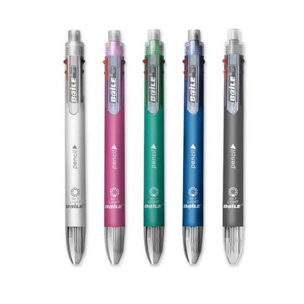 ballpoint pens 5-color press color pen + 0.5mm mechanical pencil multi-function creative stationery and school supplies, Blue;orange
ballpoint pens 5-color press color pen + 0.5mm mechanical pencil multi-function creative stationery and school supplies, Blue;orange
