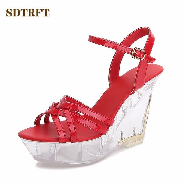 sandals sdtrft shoes woman transparent platform wedges stilettos zapatos mujer 10cm high-heeled pvc narrow band buckle pumps, Black
sandals sdtrft shoes woman transparent platform wedges stilettos zapatos mujer 10cm high-heeled pvc narrow band buckle pumps, Black