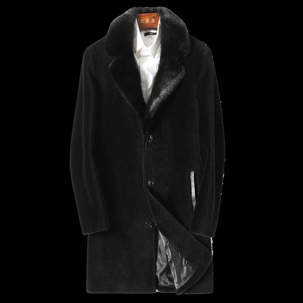 men's leather & faux winter jacket men real fur coat long sheep shearling wool mink collar plus size warm 2021 kfs18m201-1 kj3811, Black
men's leather & faux winter jacket men real fur coat long sheep shearling wool mink collar plus size warm 2021 kfs18m201-1 kj3811, Black