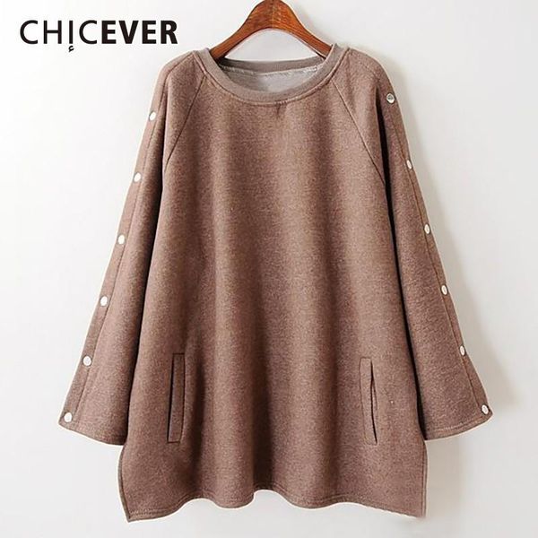 women's hoodies & sweatshirts chicever summer casual solid women pullover o neck button split long sleeve loose female clothing sweatsh, Black
women's hoodies & sweatshirts chicever summer casual solid women pullover o neck button split long sleeve loose female clothing sweatsh, Black