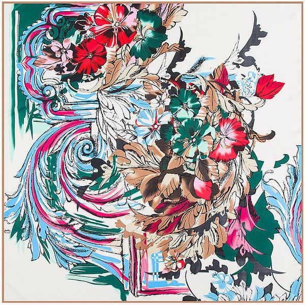 Scarves Twill Silk Square Scarf For Women Bohemia Hand Draw Floral Pattern Print Femal Retro Brand Shawl Muslim Headscarf, Blue;gray
Scarves Twill Silk Square Scarf For Women Bohemia Hand Draw Floral Pattern Print Femal Retro Brand Shawl Muslim Headscarf, Blue;gray