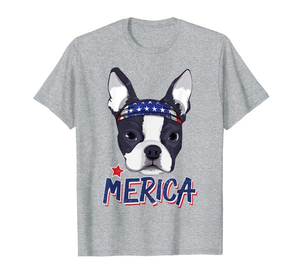 boston terrier merica bandana 4th of july boys girls t-shirt, White;black