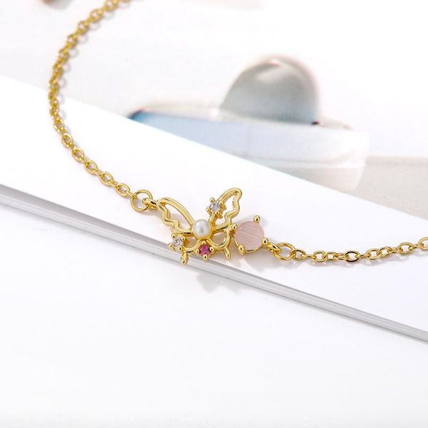charm bracelets fine opal butterfly for women girls pink gems stainless steel romantic jewelry couple gift, Golden;silver
charm bracelets fine opal butterfly for women girls pink gems stainless steel romantic jewelry couple gift, Golden;silver
