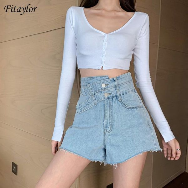 women's jeans fitaylor 2021 summer women double button design high waist short street fashion oversize solid color shorts, Blue
women's jeans fitaylor 2021 summer women double button design high waist short street fashion oversize solid color shorts, Blue