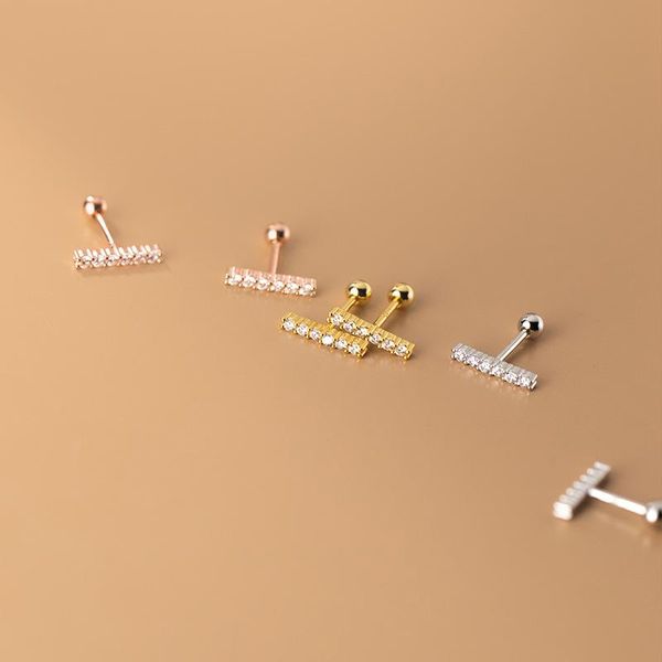 stud real 925 sterling silver one row of zircon earrings screw back jewelry for women, Golden;silver
stud real 925 sterling silver one row of zircon earrings screw back jewelry for women, Golden;silver