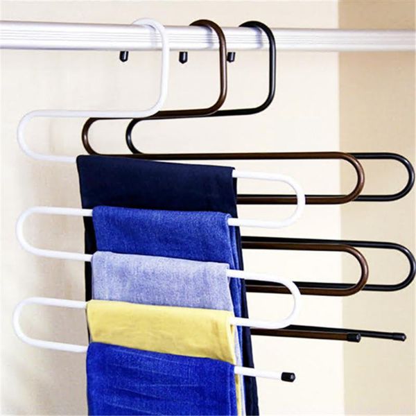 hooks & rails 3/5 layers s shape clothes hangers belt pants storage rack non-slip multilayer closet organizer wardrobe stainless steel
hooks & rails 3/5 layers s shape clothes hangers belt pants storage rack non-slip multilayer closet organizer wardrobe stainless steel