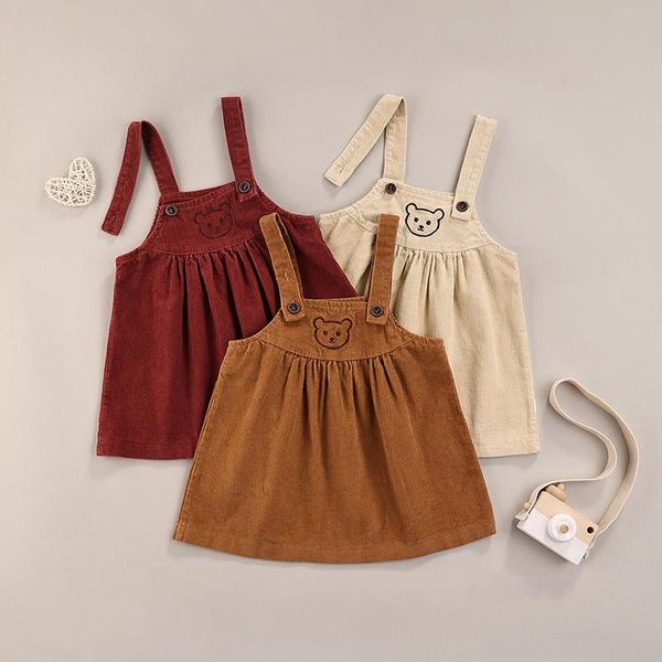 girl's dresses 0-36m baby girl spring fall casual corduroy suspender dress cartoon bear embroidered loose overall for girls, Red;yellow
girl's dresses 0-36m baby girl spring fall casual corduroy suspender dress cartoon bear embroidered loose overall for girls, Red;yellow