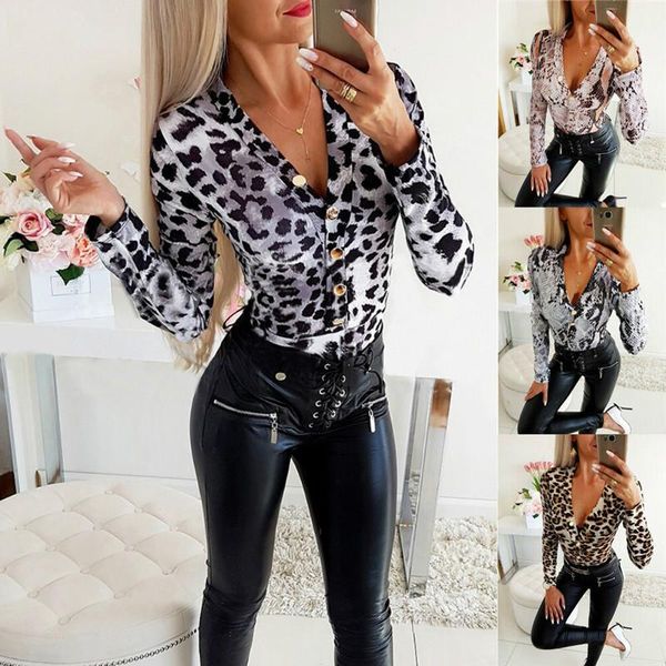 women's blouses & shirts spring women long sleeve v neck blouse leopard snake skin printing bodycon slim female blusas, White
women's blouses & shirts spring women long sleeve v neck blouse leopard snake skin printing bodycon slim female blusas, White