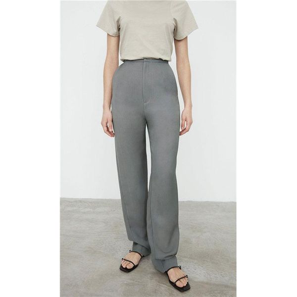 women pants casual high waist lady office wear trousers long pants clothes with pockets 2021 early spring, Black;white
women pants casual high waist lady office wear trousers long pants clothes with pockets 2021 early spring, Black;white