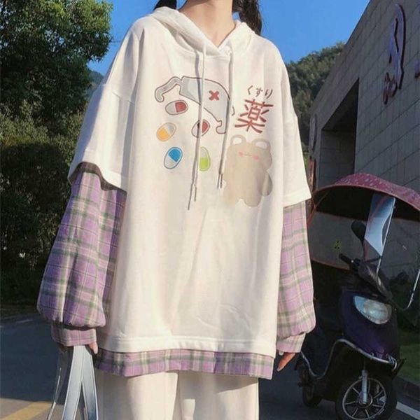 houzhou kawaii anime plaid hoodie japanese streetwear soft girl cute aesthetic teens long sleeve oversized white pullover spring 211008, Black
houzhou kawaii anime plaid hoodie japanese streetwear soft girl cute aesthetic teens long sleeve oversized white pullover spring 211008, Black