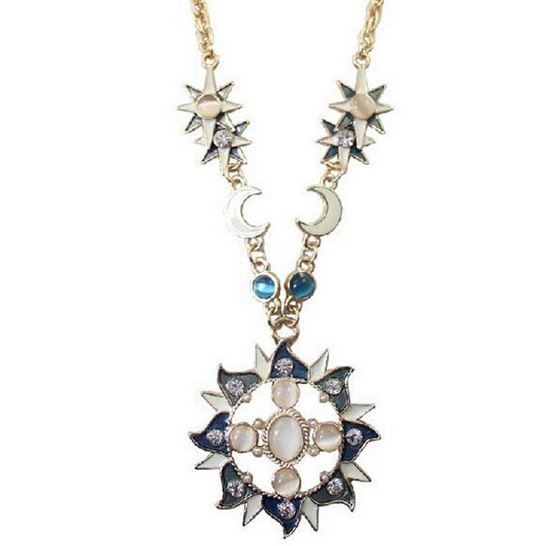 pendant necklaces luxury crystal gem opal enamel sun moon necklace for women long sweater chain jewelry, Silver
pendant necklaces luxury crystal gem opal enamel sun moon necklace for women long sweater chain jewelry, Silver