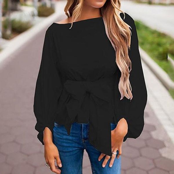 women's blouses & shirts bowknot casual o-neck long sleeves spring summer fashion shirt, White
women's blouses & shirts bowknot casual o-neck long sleeves spring summer fashion shirt, White