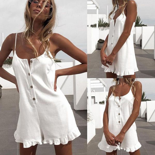 women's jumpsuits & rompers summer white mini straps jumpsuit 2021 casual ruffled backless bohemian beach vacation club party, Black;white
women's jumpsuits & rompers summer white mini straps jumpsuit 2021 casual ruffled backless bohemian beach vacation club party, Black;white