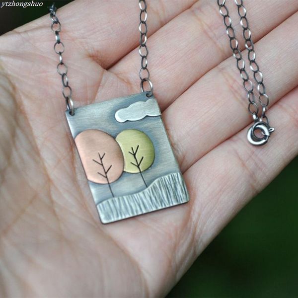 chains abstract bohemian vintage trees clouds two-color rectangle pendant necklace fashionwoman partyjewelry gift accessories, Silver
chains abstract bohemian vintage trees clouds two-color rectangle pendant necklace fashionwoman partyjewelry gift accessories, Silver