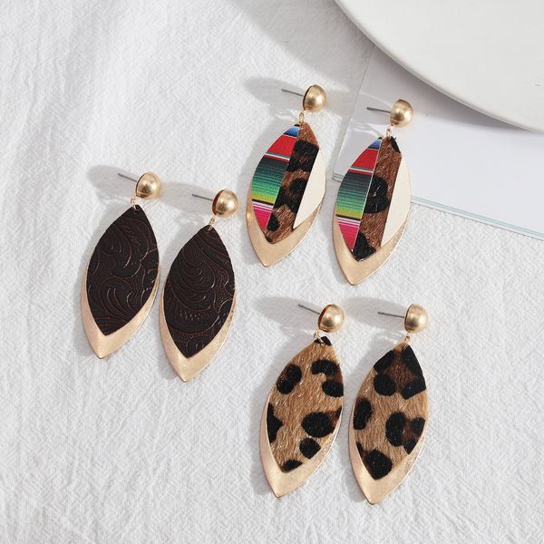 oval leaf frame inspired splicing leopard print pu leather charms earrings geometric women jewelry, Golden
oval leaf frame inspired splicing leopard print pu leather charms earrings geometric women jewelry, Golden
