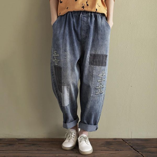 women's jeans women autumn winter large size loose denim pants 2021 ladies retro elastic waist patchwork pocket casual, Blue
women's jeans women autumn winter large size loose denim pants 2021 ladies retro elastic waist patchwork pocket casual, Blue