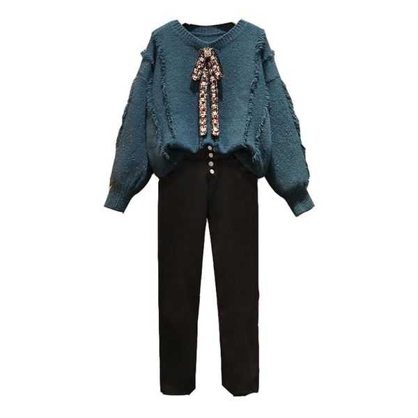 women's two piece pants winter women warm suit tassel knit sweater and hight waist jeans matching outfit plus size 4xl set female clot, White
women's two piece pants winter women warm suit tassel knit sweater and hight waist jeans matching outfit plus size 4xl set female clot, White
