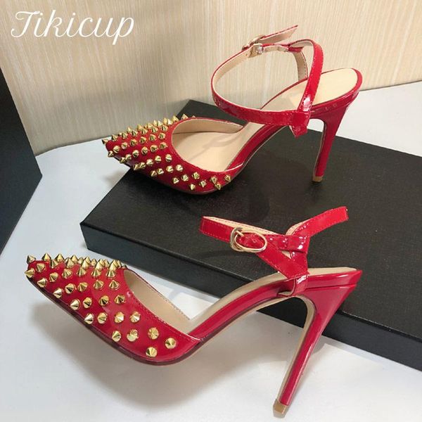 sandals tikicup gold studs women pointed toe high heel slingbacks summer ladies chic stiletto pumps spikes designer shoes, Black
sandals tikicup gold studs women pointed toe high heel slingbacks summer ladies chic stiletto pumps spikes designer shoes, Black