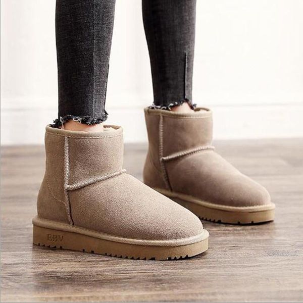 boots leather snow women's short-tube short fur one-match all-match cotton shoes plus velvet thick, Black
boots leather snow women's short-tube short fur one-match all-match cotton shoes plus velvet thick, Black