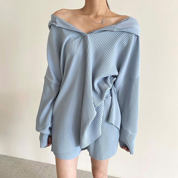 women's tracksuits 2021 oversize solid girls sweater women suit long sleeves shirt high waist wide leg trousers two piece shorts suits, Gray
women's tracksuits 2021 oversize solid girls sweater women suit long sleeves shirt high waist wide leg trousers two piece shorts suits, Gray
