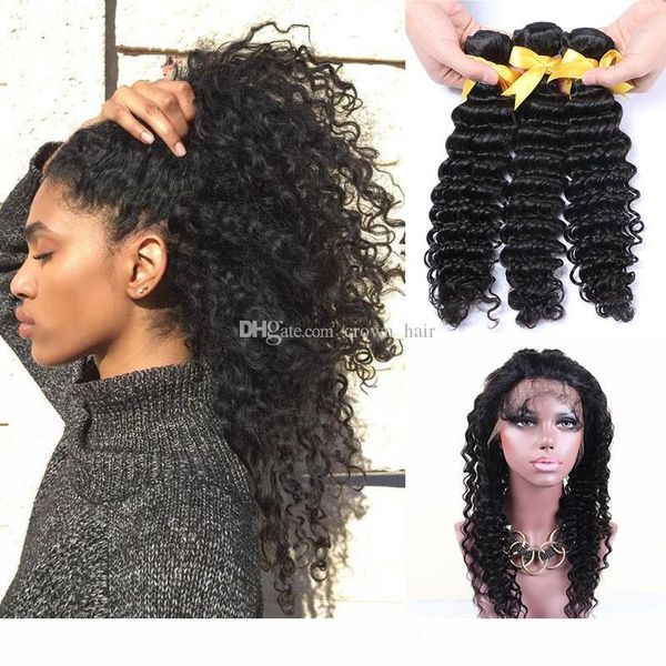 360 full lace band frontal with 3 bundles brazilian virgin hair deep wave have bundles with 360 lace frontal with adjustable straps, Black
360 full lace band frontal with 3 bundles brazilian virgin hair deep wave have bundles with 360 lace frontal with adjustable straps, Black