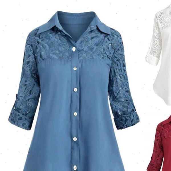 women blouses women ladies large size button lace turn down collar long sleeve shirt blous drop shipping, White
women blouses women ladies large size button lace turn down collar long sleeve shirt blous drop shipping, White