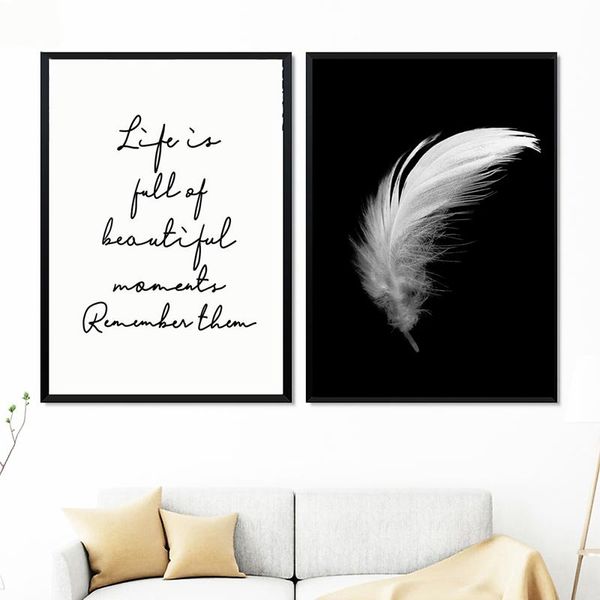 paintings posters and prints canvas feather quote painting wall art black white pictures for living room nordic minimalist decoration
paintings posters and prints canvas feather quote painting wall art black white pictures for living room nordic minimalist decoration