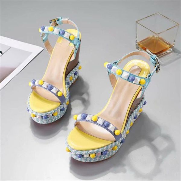 sandals women's platform wedge high heels ankle strap color pearlescent rivet decorative shoes summer 2021, Black
sandals women's platform wedge high heels ankle strap color pearlescent rivet decorative shoes summer 2021, Black