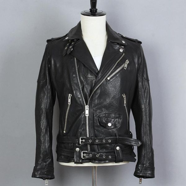 men's leather & faux fashion genuine men black sheepskin motorcycle biker jacket lapel belt slim fit short real leahter coat
men's leather & faux fashion genuine men black sheepskin motorcycle biker jacket lapel belt slim fit short real leahter coat