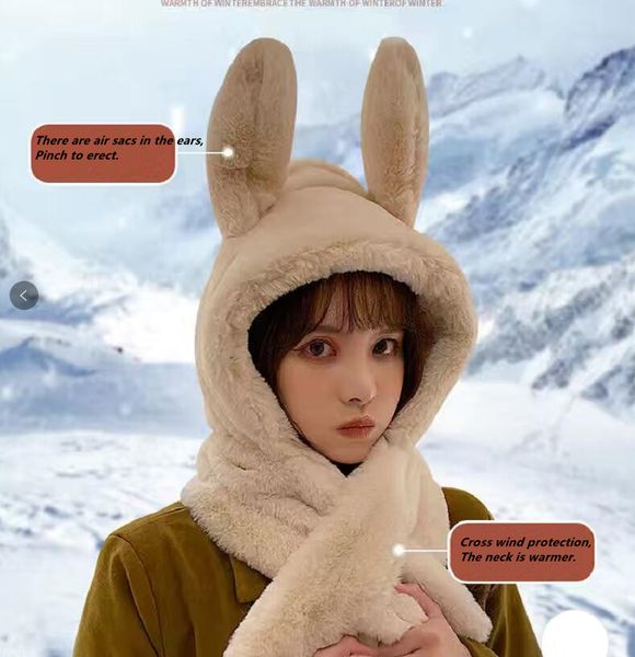 2021 fashion winter scarf cashmere warm women designer luxury, moving ears.ing