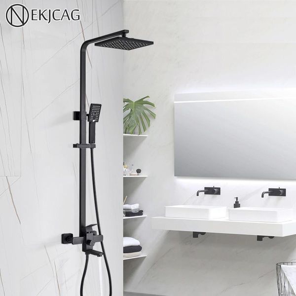bathroom shower sets nekjcag matte black faucet 8" rainfall head wall mount bathtub mixer with handheld sprayer
bathroom shower sets nekjcag matte black faucet 8" rainfall head wall mount bathtub mixer with handheld sprayer