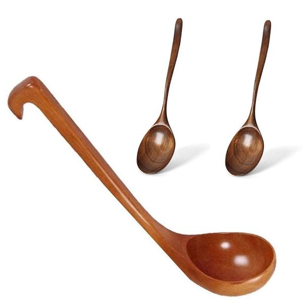 spoons 3pcs long handled wooden soup spoon with handle kitchen cooking mixing 
spoons 3pcs long handled wooden soup spoon with handle kitchen cooking mixing